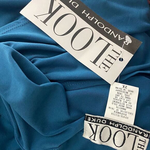 The Look Randolph Duke Blue Drape Front along Sleeve Blouse - Picture 5 of 5